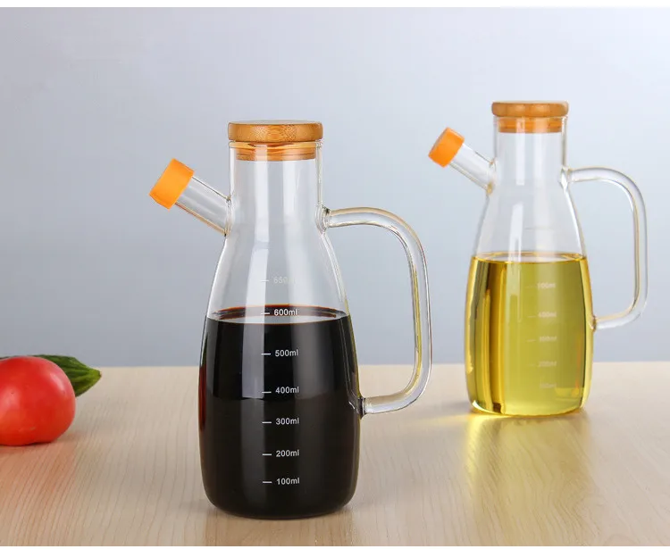 1PC 650ml Large Capacity Transparent Soy Sauce Vinegar Oil Pots High Borosilicate Glass Seasoning Bottles Kitchen Tools JO 1082 | Дом и сад