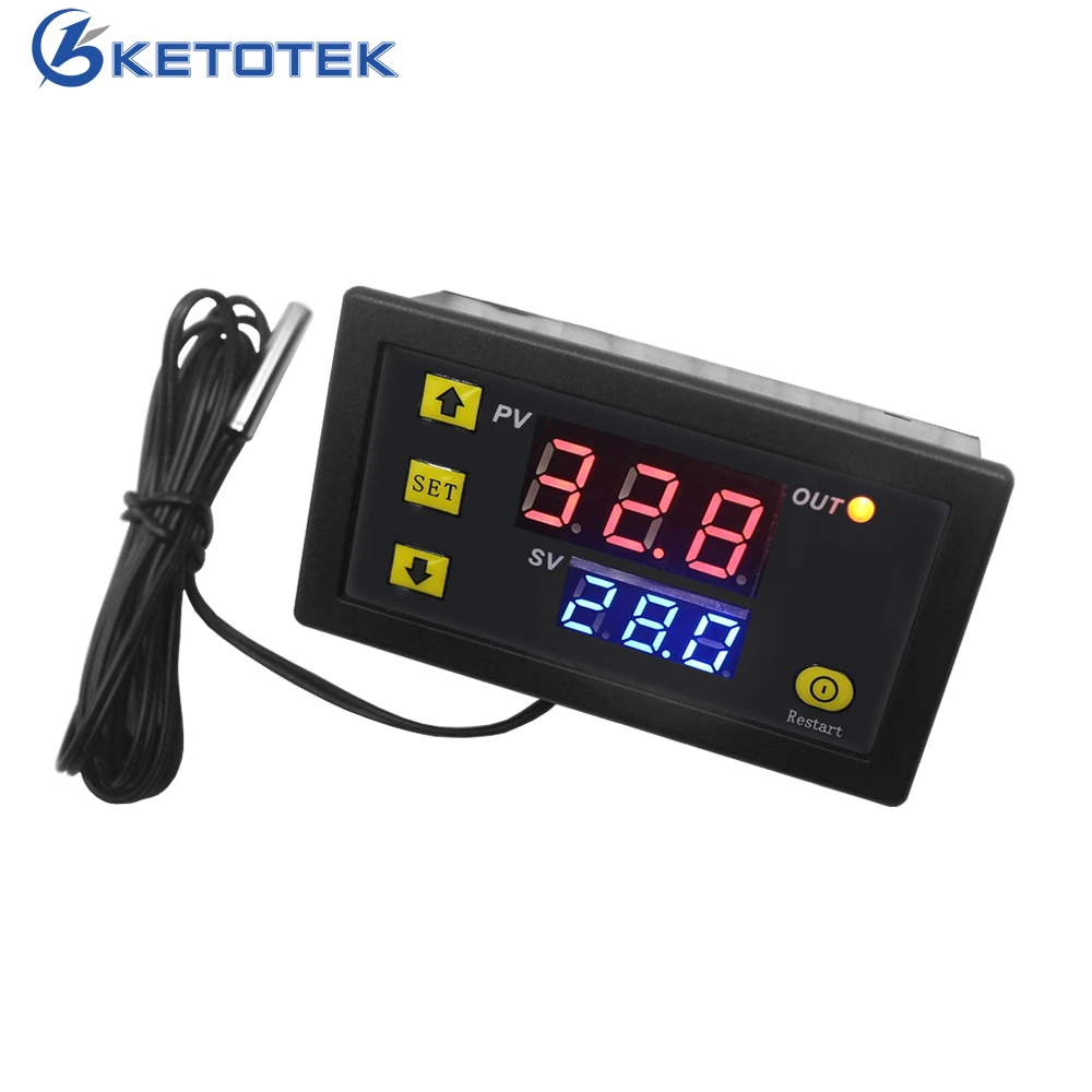 Digital Thermostat Heating Cooling Control Temperature Regulator Controller W3230 12V 24V DC / 110V-220V AC Relay Output
Digital Thermostat Heating Cooling Control Temperature Regulator Controller W3230 12V 24V DC / 110V-220V AC Relay Output