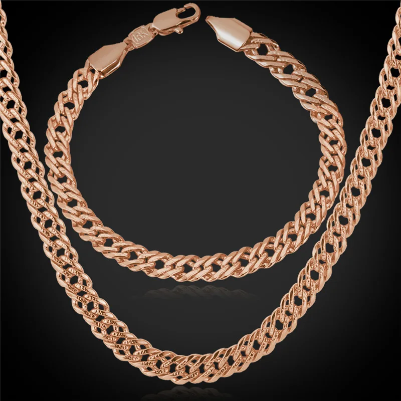 Rose Gold/Silver Color Bracelet And Necklace Men Jewelry Set Fashion 6MM Thick 55CM 22'' Venitian Chain Hot Sale NH442
Rose Gold/Silver Color Bracelet And Necklace Men Jewelry Set Fashion 6MM Thick 55CM 22'' Venitian Chain Hot Sale NH442