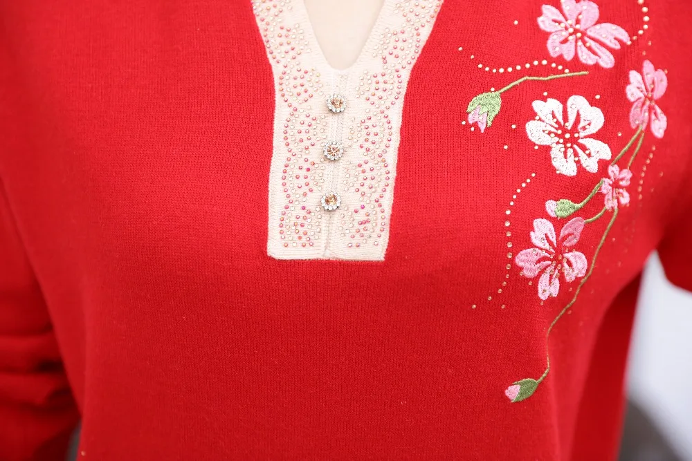Women's cashmere floral sweater high quality autumn & winter ladies embroidery wool sweater long sleeve pullover beads sweater
Women's cashmere floral sweater high quality autumn & winter ladies embroidery wool sweater long sleeve pullover beads sweater