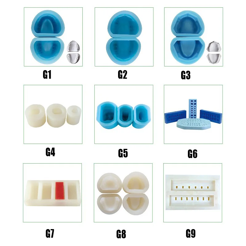 Dental Rubber Mould for standard Edentulous teeth 4 and 6 Times Single Permnent Teeth plaster rubber mould
Dental Rubber Mould for standard Edentulous teeth 4 and 6 Times Single Permnent Teeth plaster rubber mould