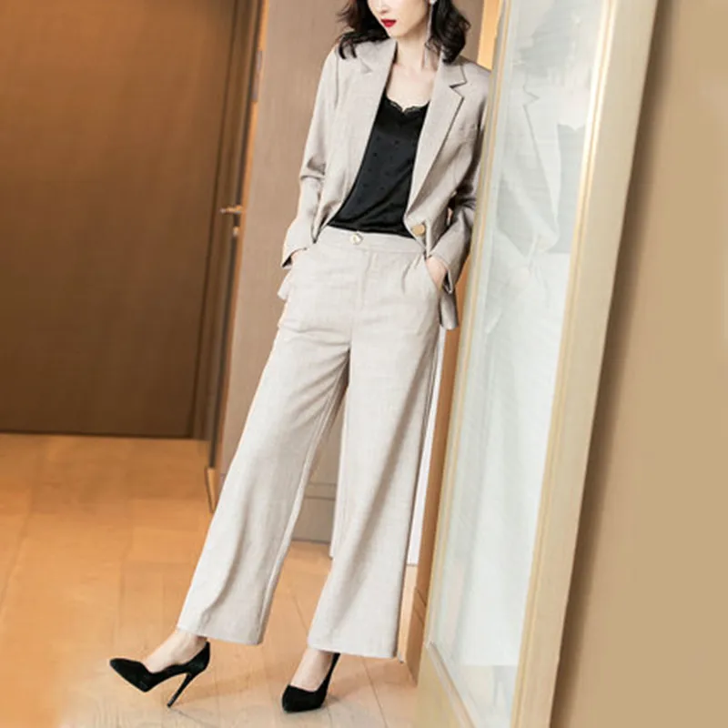Women's suit women's new fashion suit single button long-sleeved jacket + trousers two-piece ladies business casual suit
Women's suit women's new fashion suit single button long-sleeved jacket + trousers two-piece ladies business casual suit