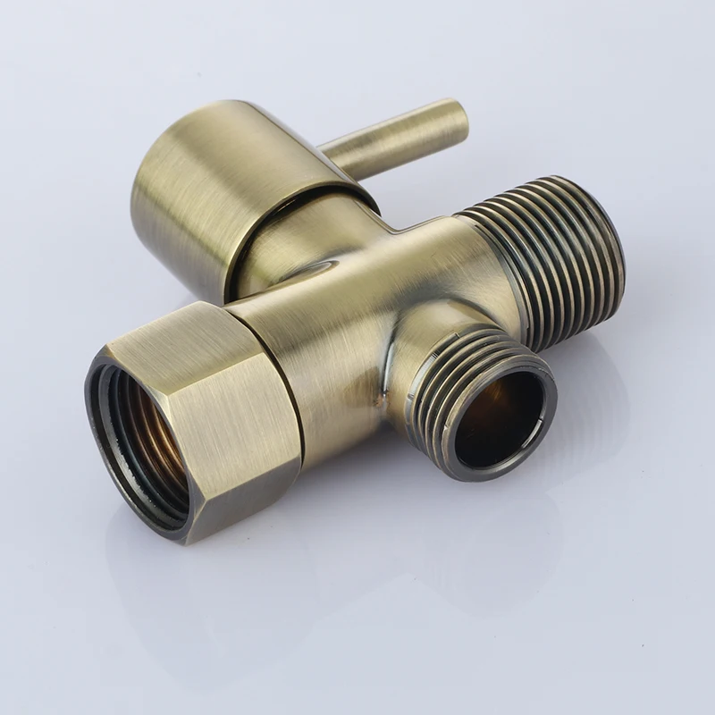 Antique Brass angle valve 7/8*7/8*1/2 T-adapter with Shut-off Valve, 3-way Tee Connector for Handheld Bidet 15/16" and G 1/2
Antique Brass angle valve 7/8*7/8*1/2 T-adapter with Shut-off Valve, 3-way Tee Connector for Handheld Bidet 15/16" and G 1/2