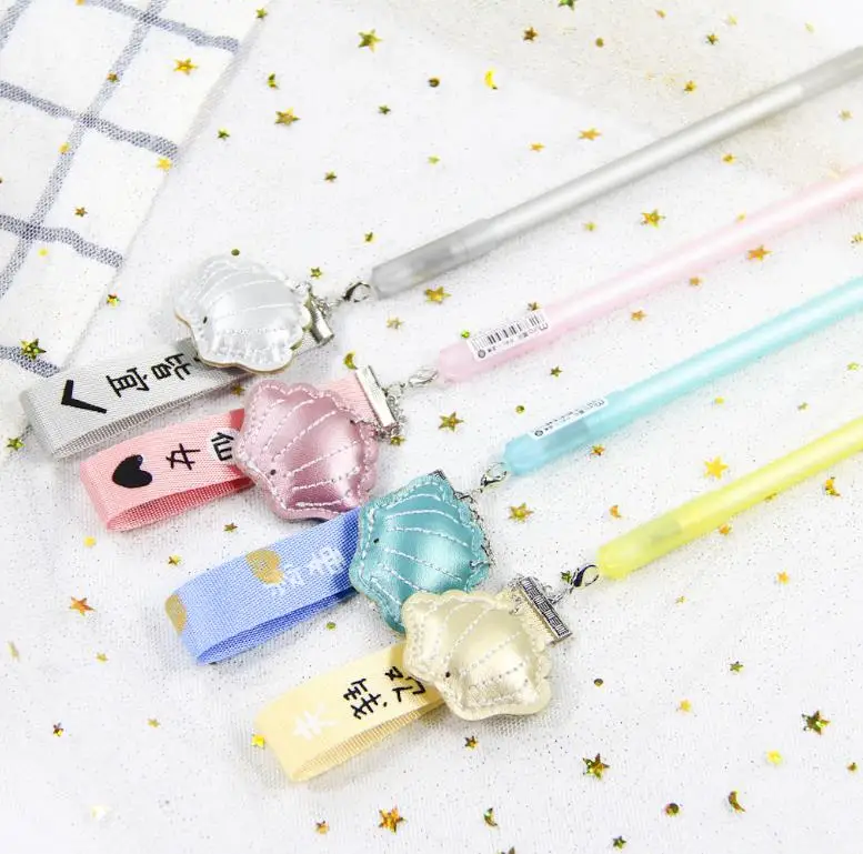 4 Pcs/set Cute 0.5mm Colorful Shell Ribbon Pendant Gel Pens Signature Pen Escolar Papelaria School Office Supply Stationery Gift
4 Pcs/set Cute 0.5mm Colorful Shell Ribbon Pendant Gel Pens Signature Pen Escolar Papelaria School Office Supply Stationery Gift
