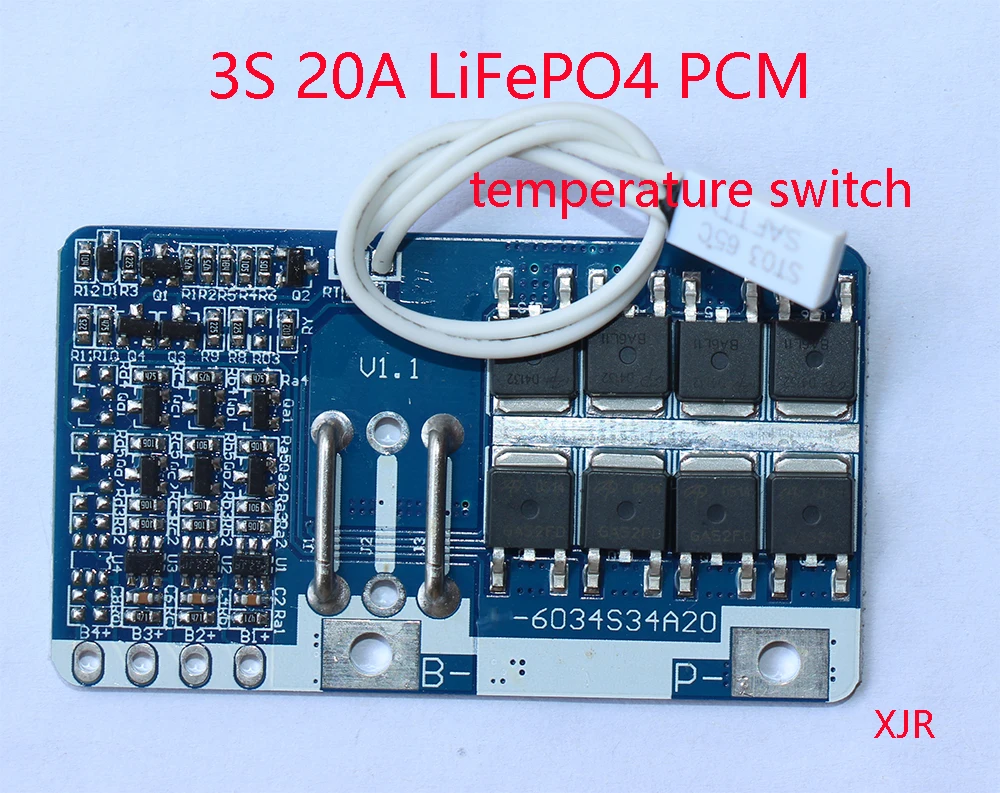 Защитная печатная плата 3S 20A 10 8 V LiFePO4 BMS/PCM/PCB для 3 упаковок аккумуляторных батарей