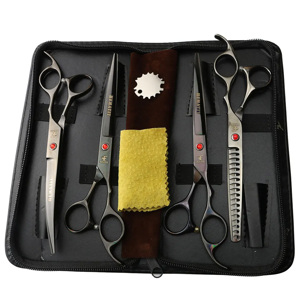 Black 4 pcs hair scissors set professional hair salon haircut scissors 6 inch cutting scissors plus curved scissors and thinning
Black 4 pcs hair scissors set professional hair salon haircut scissors 6 inch cutting scissors plus curved scissors and thinning