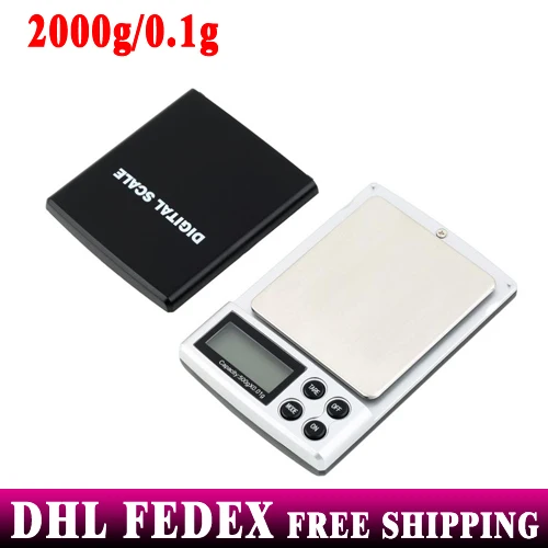 Free DHL FEDEX 200 pieces 2000g/0.1g LCD Display Digtal Pocket Electronic Scale
Free DHL FEDEX 200 pieces 2000g/0.1g LCD Display Digtal Pocket Electronic Scale
