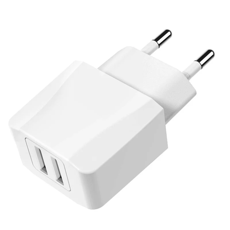 Штепсельная Вилка европейского стандарта 2 порта USB зарядное устройство 5V 2.1A