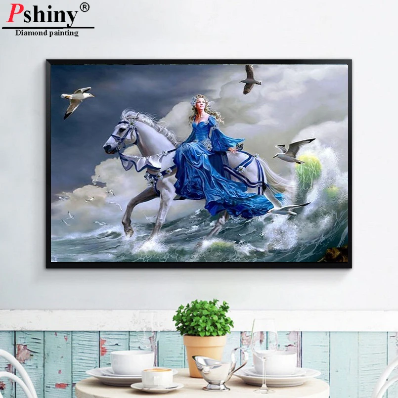 Pshiny DIY новая алмазная живопись Набор для вышивки крестиком полная Стразы 3d Алмазная вышивка «Конская женщина» картина Настенный декор F675 
Pshiny DIY новая алмазная живопись Набор для вышивки крестиком полная Стразы 3d Алмазная вышивка «Конская женщина» картина Настенный декор F675