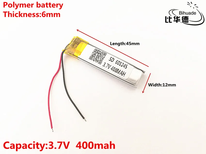 3.7V,400mAH,601245 Polymer lithium ion / Li-ion battery for TOY,POWER BANK,GPS,mp3,mp4
3.7V,400mAH,601245 Polymer lithium ion / Li-ion battery for TOY,POWER BANK,GPS,mp3,mp4