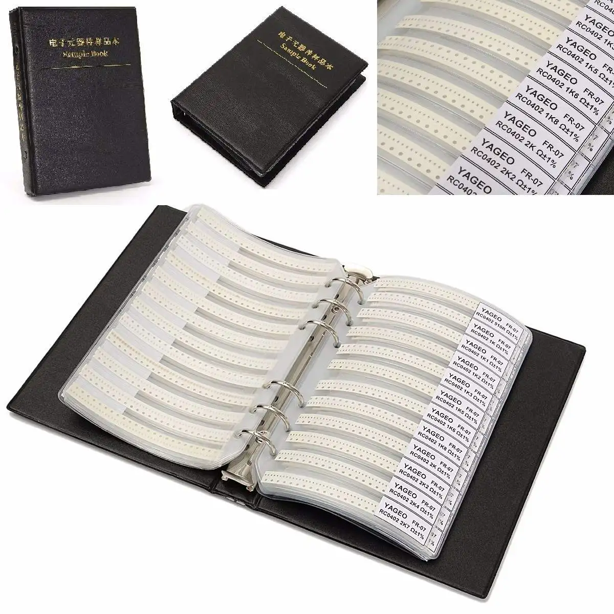 1 PCS Black Durable 0402 Sample Book 1% SMD SMT Chip Resistor 170Valuesx50pcs=8500pcs Resistors Assortment Kit
1 PCS Black Durable 0402 Sample Book 1% SMD SMT Chip Resistor 170Valuesx50pcs=8500pcs Resistors Assortment Kit