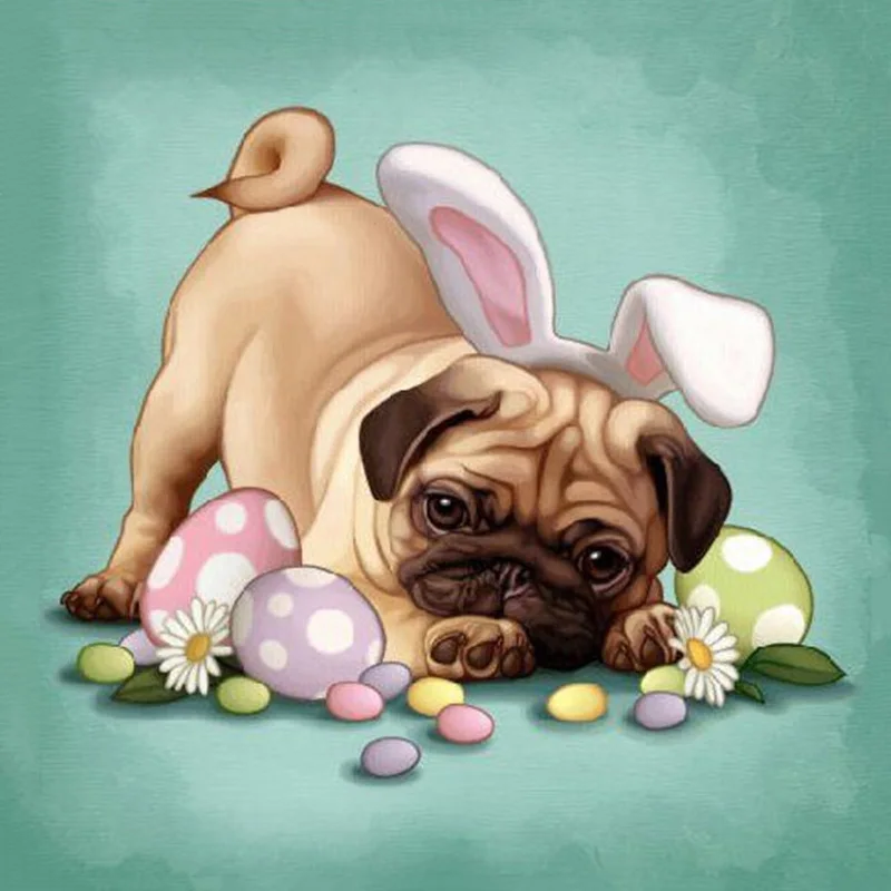 5D DIY Handmade Diamond Painting Cross Stitch Easter Egg Mosaic Diamond Embroidery Pug Dog Embroidery Home Room Decor Art
5D DIY Handmade Diamond Painting Cross Stitch Easter Egg Mosaic Diamond Embroidery Pug Dog Embroidery Home Room Decor Art