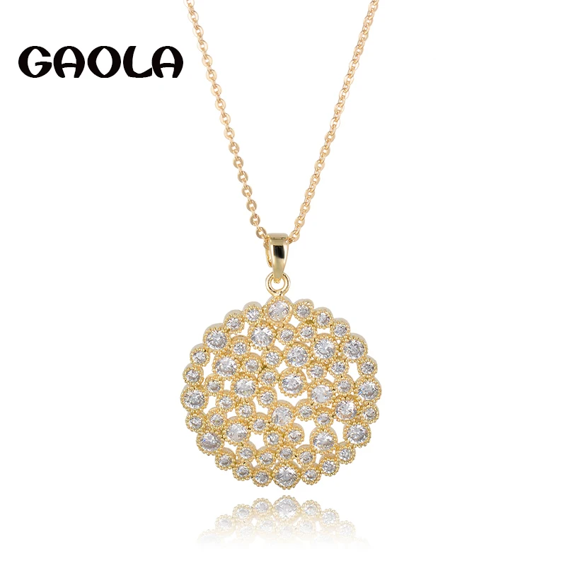 Hot Sale Luxury Jewelry Romantic Gold Color Big Round Cubic Zirconia Pendant Necklace Women Wedding / Birthday Gift GLD0628
Hot Sale Luxury Jewelry Romantic Gold Color Big Round Cubic Zirconia Pendant Necklace Women Wedding / Birthday Gift GLD0628