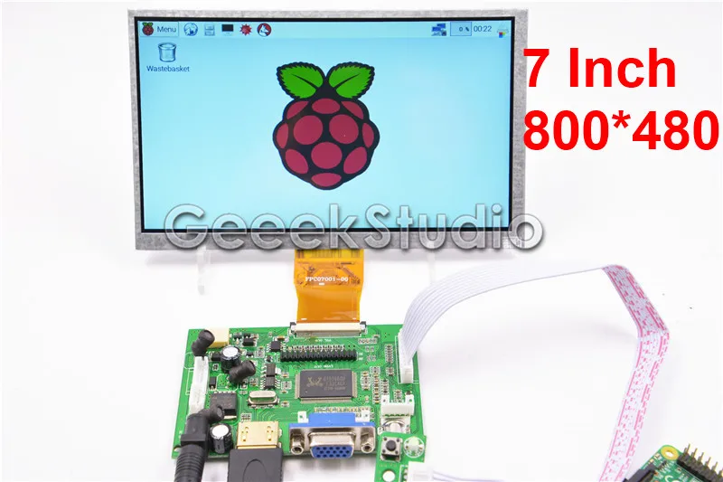 7 дюймовый ЖК дисплей 800*480 с платой драйвера HDMI VGA 2AV для Raspberry Pi 3 / 2 Model B|lcd hdmi vga|display
