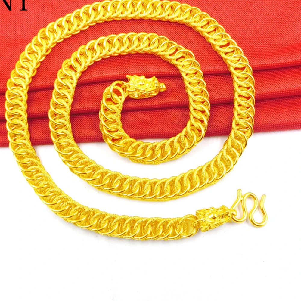 Hip Hop Jewelry Yellow Gold Filled Mens Necklace Chain With Dragon Heads 60cm Long
Hip Hop Jewelry Yellow Gold Filled Mens Necklace Chain With Dragon Heads 60cm Long