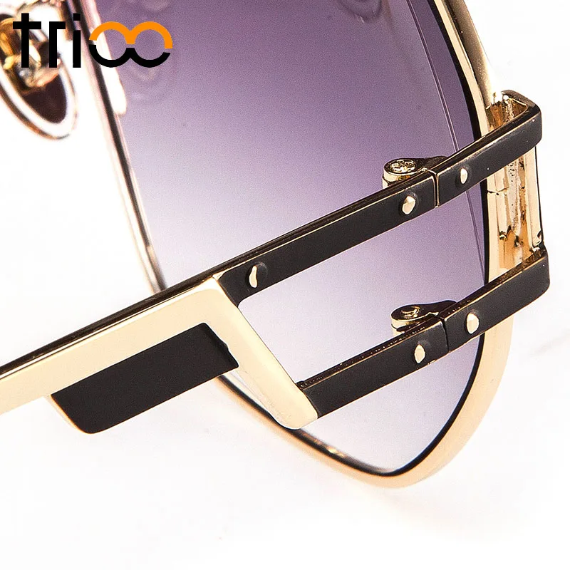 TRIOO Luxury Designer Sunglasses Men Gradient Cool Square Sun Glasses For New High Quality Gold Frame Male Shades | Аксессуары для