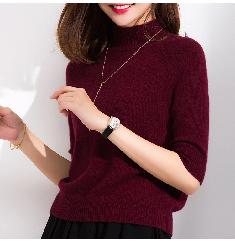 Spring and Summer New Women Half High Collar Pullover Fashion Solid Color Cashmere Vest Loose Casual Short Sleeve Knitted Shirt
Spring and Summer New Women Half High Collar Pullover Fashion Solid Color Cashmere Vest Loose Casual Short Sleeve Knitted Shirt