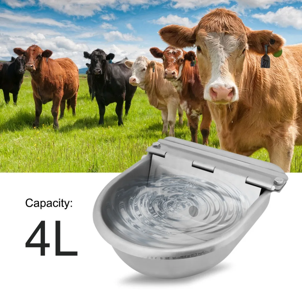 4L Stainless Steel With Drain Hole Drink Automatic Float Farming Trough Horse Cow Water Bowl Farm Animal Drinking Fountain
4L Stainless Steel With Drain Hole Drink Automatic Float Farming Trough Horse Cow Water Bowl Farm Animal Drinking Fountain