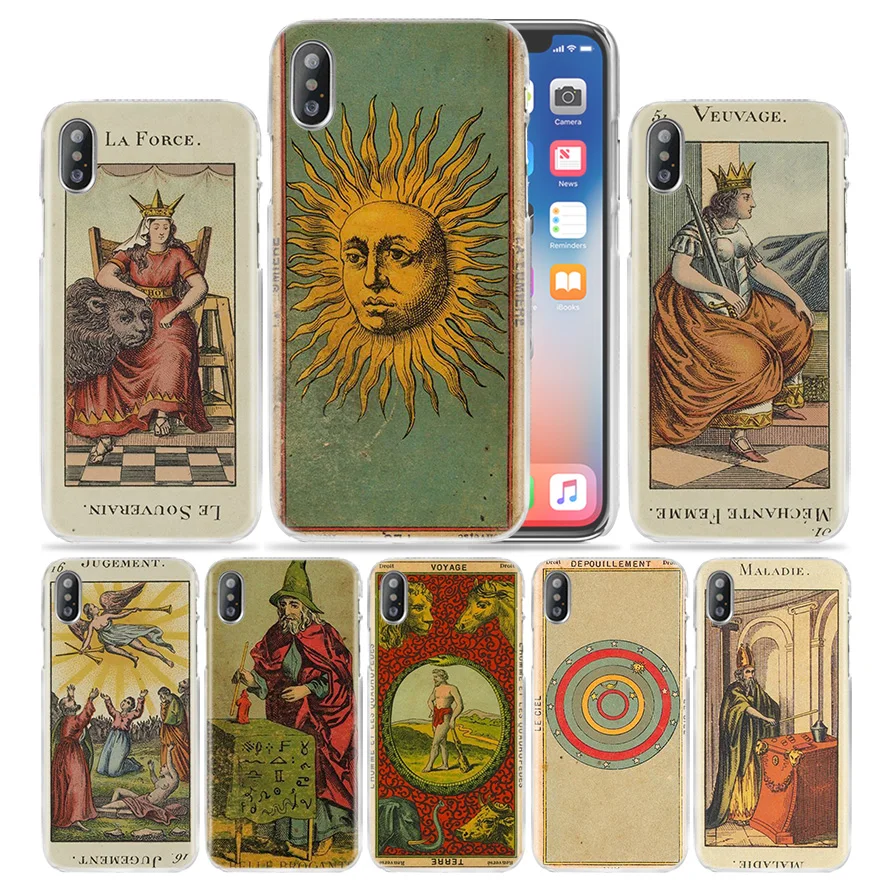 Чехол для чтения карт Таро iPhone 12 mini XS Max XR X 10 7 8 6 6S Plus 5 5S SE 11 Pro твердый ПК Роскошный