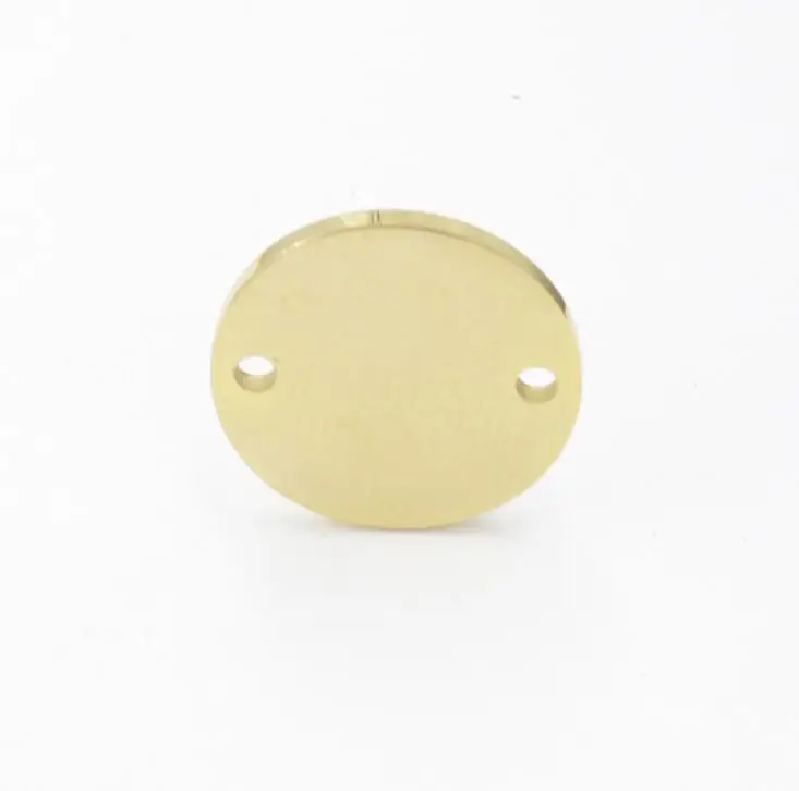 Jaymaxi 8mm-30mm Charm Custom Logo Engrave Stainless Steel Round Tag Mirror Polished Connector Gold Color 20Pieces/lot | Украшения и