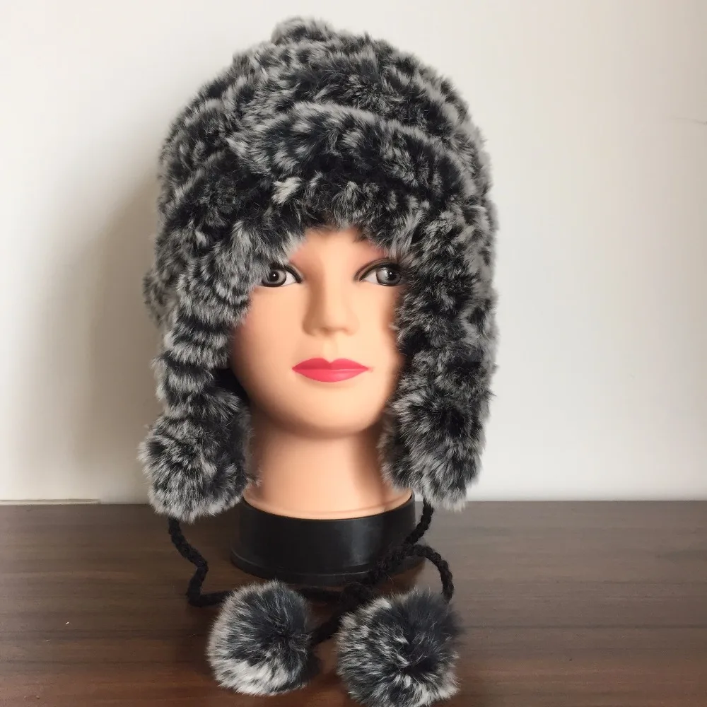 2019 New Women Winter Warm Real Natural Genuine Rabbit Fur Cap Headwear warm Hat Free Shipping TBAH356 | Аксессуары для одежды