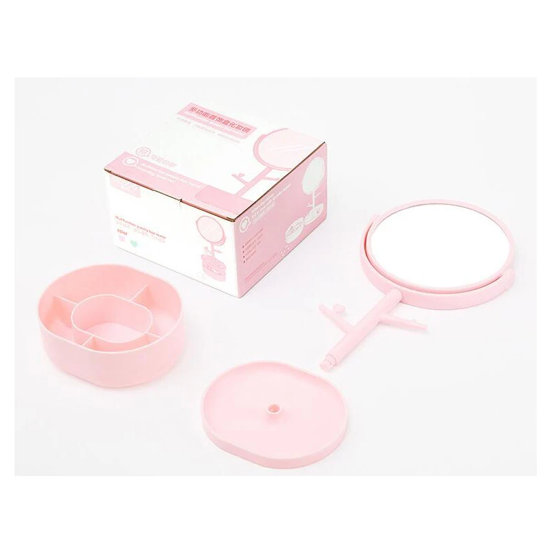 Multi-function compartment jewelry box makeup mirror 360 degree magnifying glass face diamond painting storage Home Decor | Дом и сад