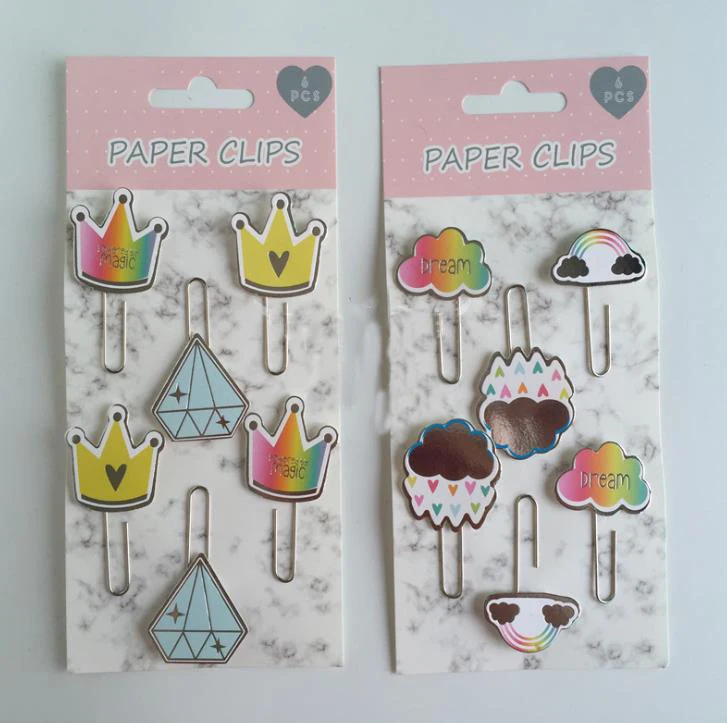 6 Pcs/pack Cartoon Unicorn Swan Crown Cloud Design Paper Clip Bookmark Metal Paper Memo Message Clips Gift Stationery Supply
6 Pcs/pack Cartoon Unicorn Swan Crown Cloud Design Paper Clip Bookmark Metal Paper Memo Message Clips Gift Stationery Supply