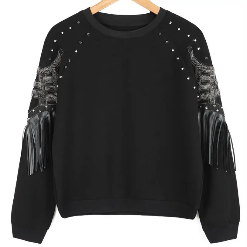 New fashion tassel beading tops street style rivet tops female bat sleeve gilt letters long-sleeved pullovers Hoodies wq1356
New fashion tassel beading tops street style rivet tops female bat sleeve gilt letters long-sleeved pullovers Hoodies wq1356
