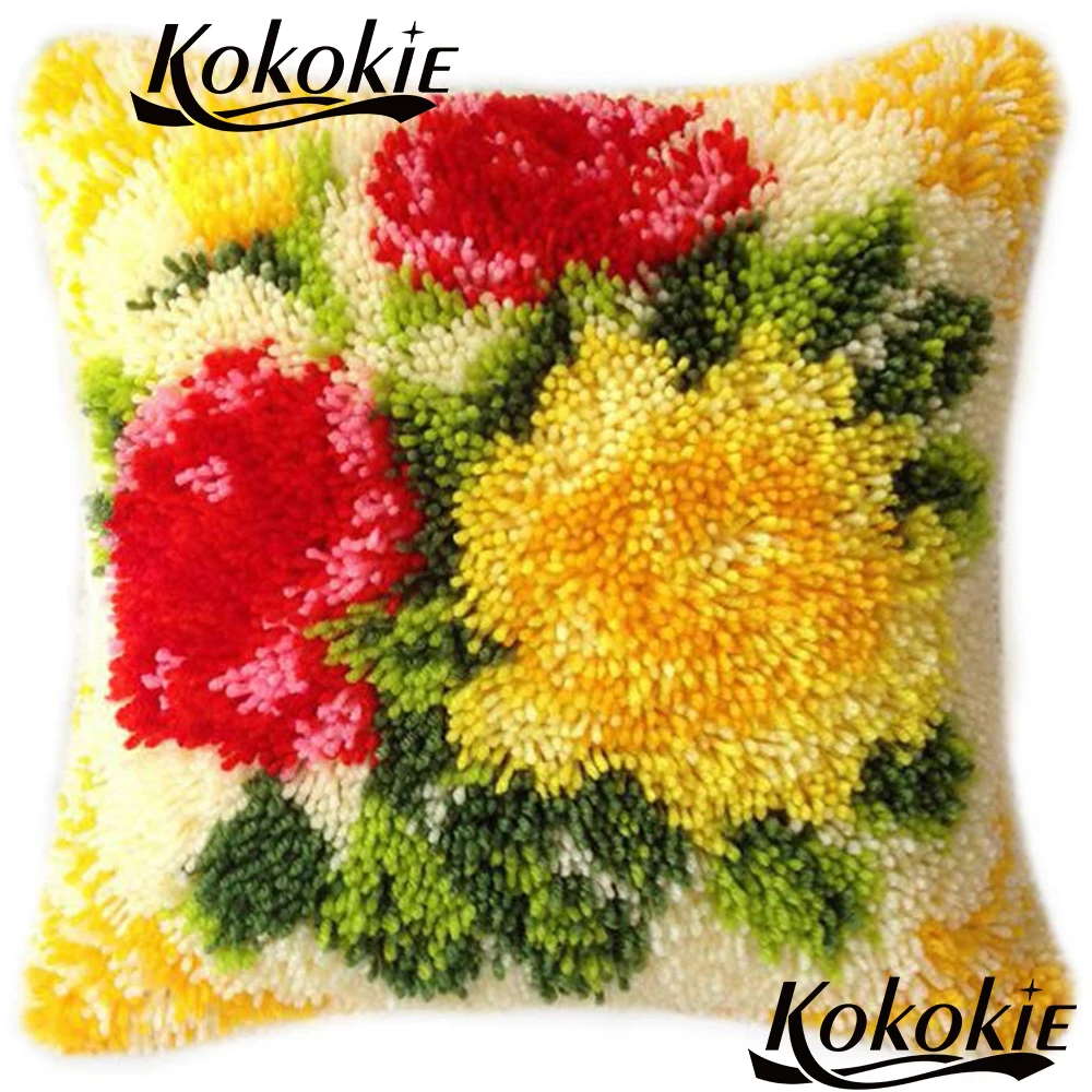 Latch hook rug embroidery pillow kits Handmade cross stitch flower cushions mats Crocheting Rug Kits Yarn diy rug carpet
Latch hook rug embroidery pillow kits Handmade cross stitch flower cushions mats Crocheting Rug Kits Yarn diy rug carpet