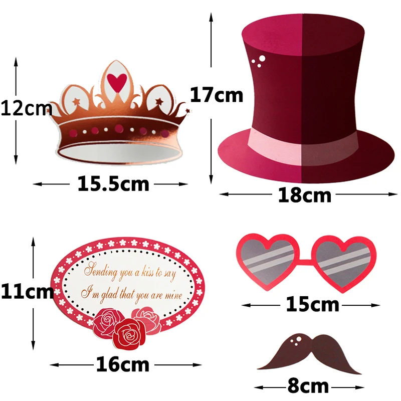 24pcs Wedding Photo Booth Props Just Married Photobooth Party Decorations Bridal Shower Bachelorette Accessories Valentine | Дом и сад