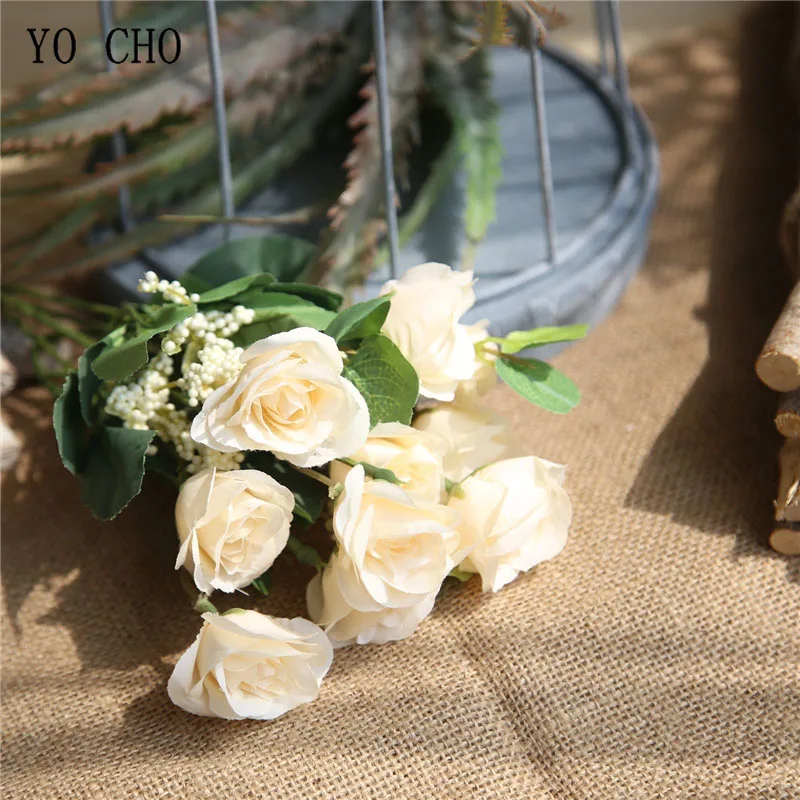 YO CHO Artificial Silk 10 Heads Rose Flower Bouquet High Quality Fake Bouquet Flower Arrangement Wedding Decor Party Accessory
YO CHO Artificial Silk 10 Heads Rose Flower Bouquet High Quality Fake Bouquet Flower Arrangement Wedding Decor Party Accessory