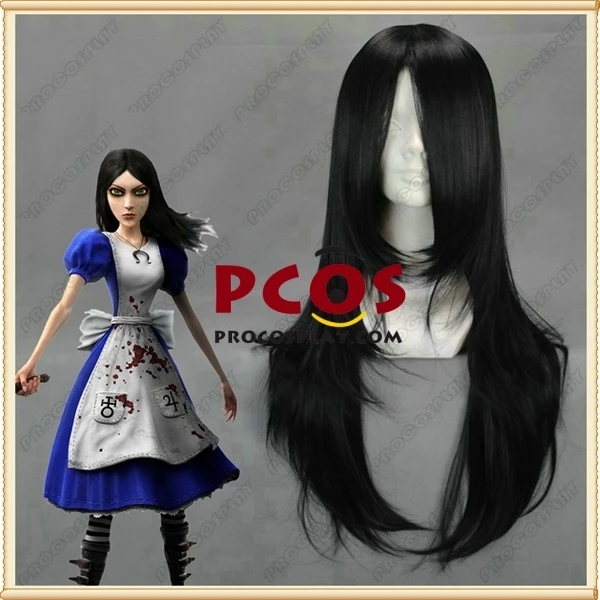 Алиса: безумие возвращается Косплей черный длинный парик mp000379|alice cosplay|alice madness