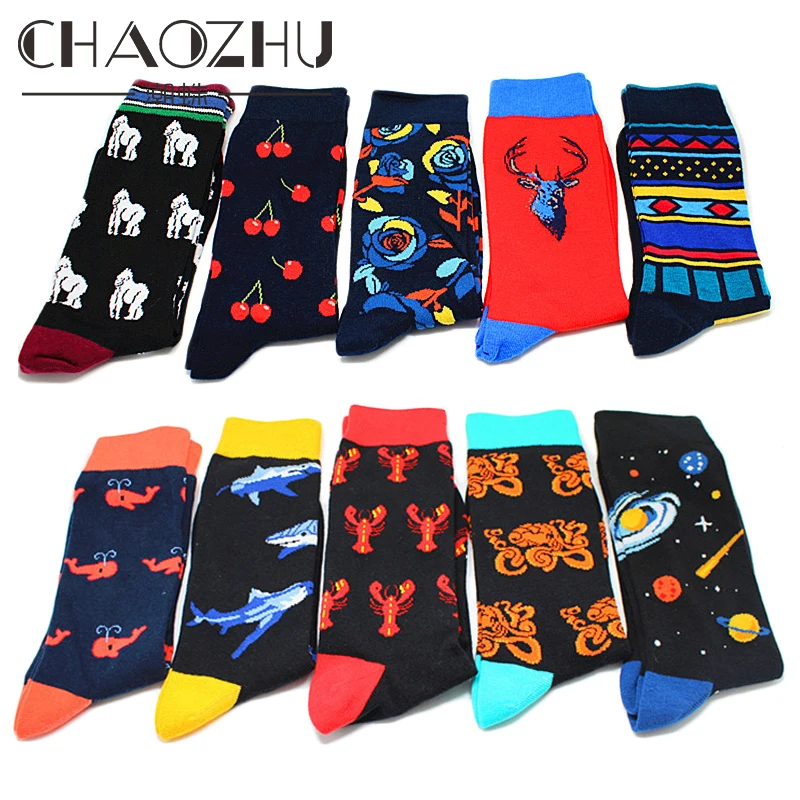 CHAOZHU New Big Size European Men's Footwear Fashion Novel Creative Cartoon Animals Fruits Striped Crew Socks Jacquard Fancies
CHAOZHU New Big Size European Men's Footwear Fashion Novel Creative Cartoon Animals Fruits Striped Crew Socks Jacquard Fancies