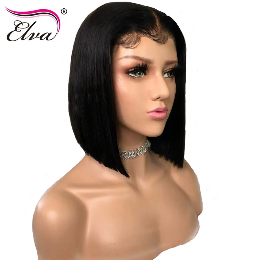 13x6 Синтетические волосы на кружеве парики из натуральных волос кружевной Elva афро