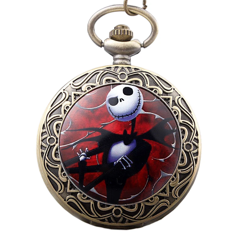 Карманные часы с подвеской Джека Скеллингтона цепочкой|pendant clock|nightmare beforeclock pendant |