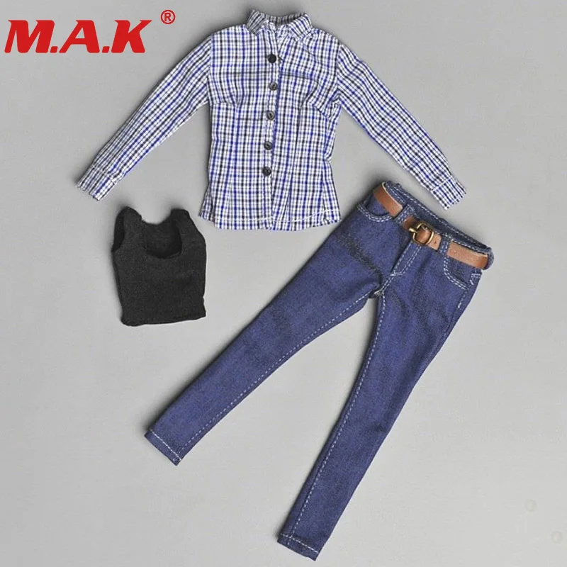 1:6 scale female clothes suit women's blue plaid shirt&jeans&vest denim clothing sets for 12 ''lady girl action figure body
1:6 scale female clothes suit women's blue plaid shirt&jeans&vest denim clothing sets for 12 ''lady girl action figure body
