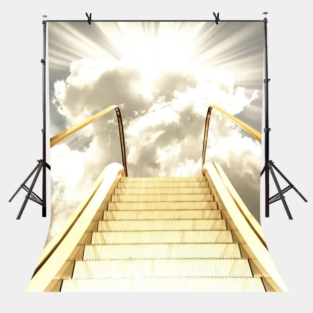 5x7ft Escalator Backdrop Sunny Luxury Gold Escalator Photography Background and Studio Photography Backdrop Props
5x7ft Escalator Backdrop Sunny Luxury Gold Escalator Photography Background and Studio Photography Backdrop Props