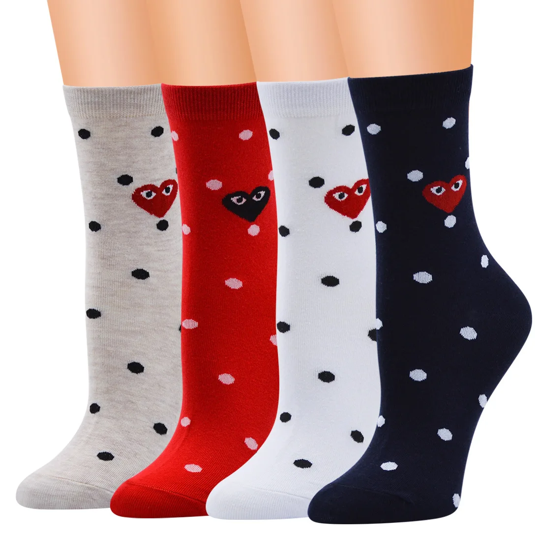 New Casual Combed Cotton Womens Socks Tend Harajuku Street Hip Hop Funny Dot HeartPattern Long Socks for Women 4 Pairs
New Casual Combed Cotton Womens Socks Tend Harajuku Street Hip Hop Funny Dot HeartPattern Long Socks for Women 4 Pairs