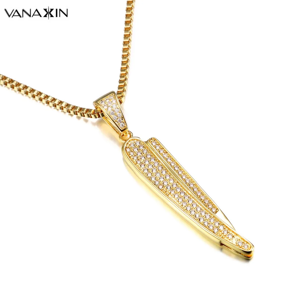 VANAXIN Hip Hop Cubic Zirconia Bling Bling CZ Barber Razor Pendants Salon Shaver Wet Shaving Folding Cut Throat Knife Necklace
VANAXIN Hip Hop Cubic Zirconia Bling Bling CZ Barber Razor Pendants Salon Shaver Wet Shaving Folding Cut Throat Knife Necklace