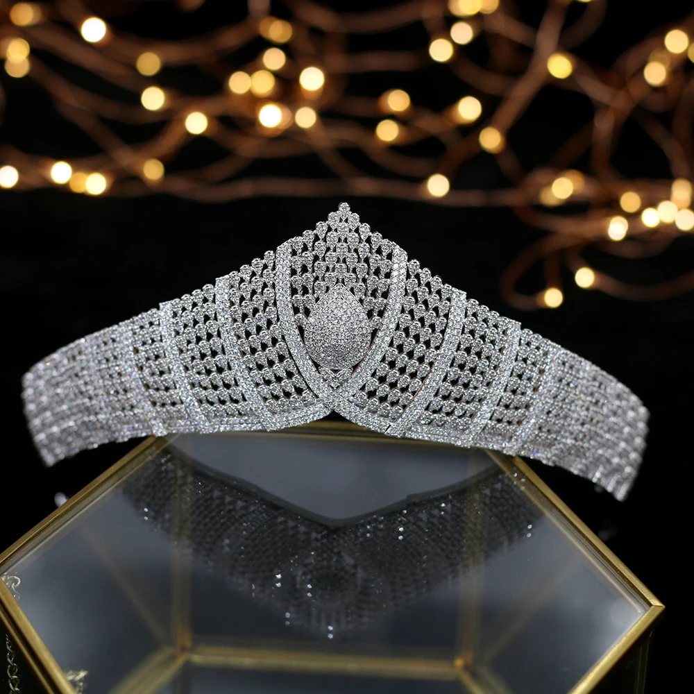 ASNORA Oversize Princess Crystal Wedding Tiaras Crowns Brides Zircon Hairbands Evening Headpieces Bridal Hair Accessories | Украшения и