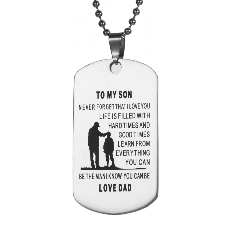 Stainless Steel Pendant Necklaces for"FATHER & MUM"TO MY DAUGHTER & SON"Fashion Custom Engrave Jewelry Charms Birthday Gift
Stainless Steel Pendant Necklaces for"FATHER & MUM"TO MY DAUGHTER & SON"Fashion Custom Engrave Jewelry Charms Birthday Gift