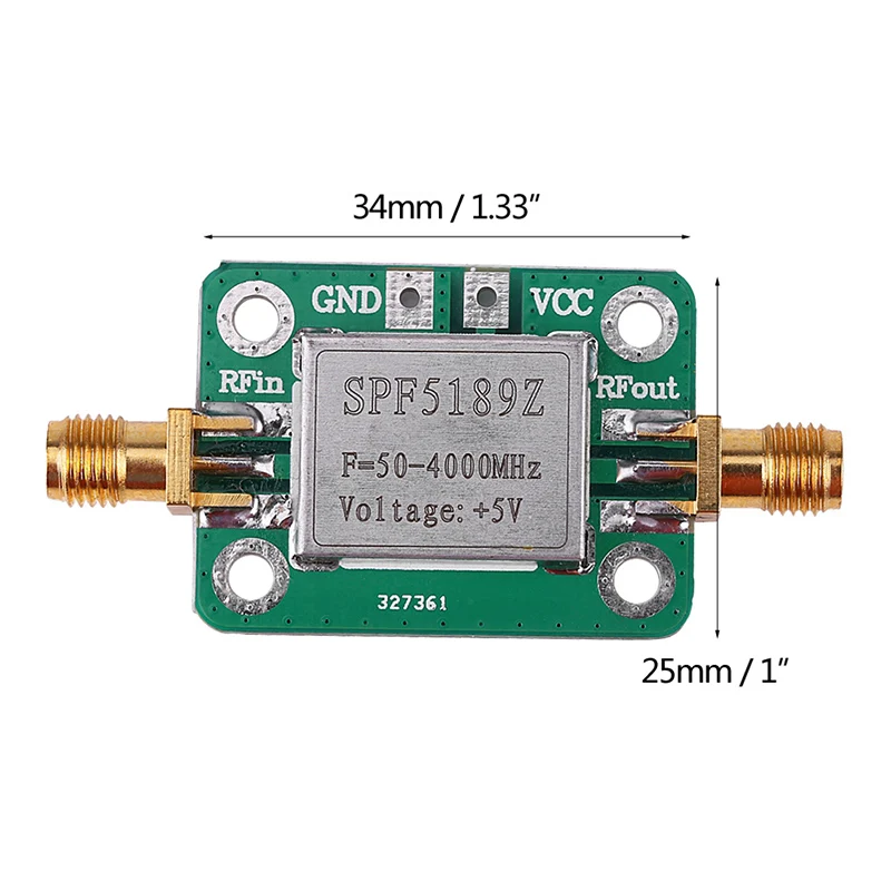 5pcs/lot 50-4000MHz RF SPF5189 NF 0.6dB Low Noise AMP Amplifier Signal Receiver Board Wireless Communication Module Shield Shell
5pcs/lot 50-4000MHz RF SPF5189 NF 0.6dB Low Noise AMP Amplifier Signal Receiver Board Wireless Communication Module Shield Shell