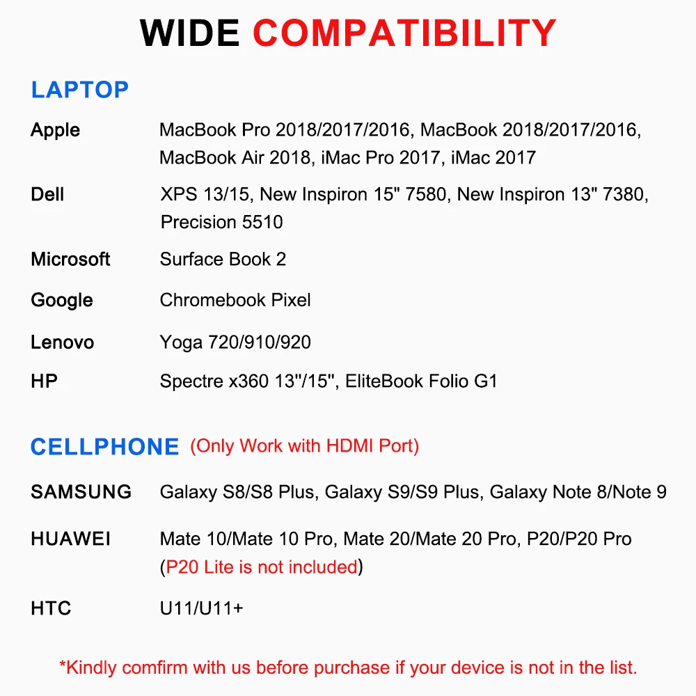 USB C адаптер HDMI VGA портом Thunderbolt 3 Тип кабель для MacBook samsung S10/S9/S8 huawei Коврики 20/10 P20 Pro