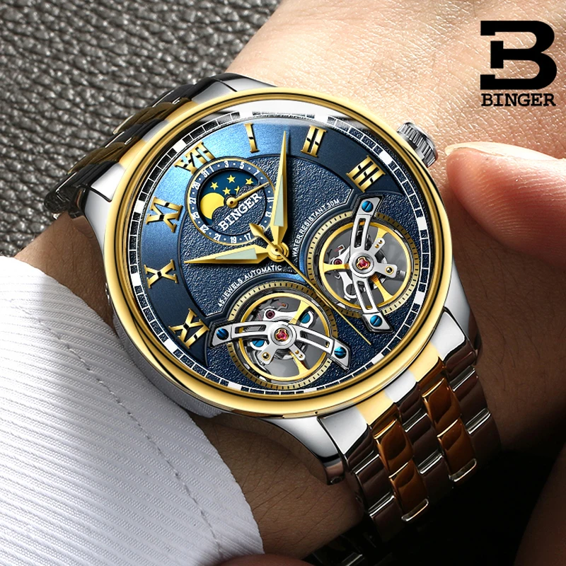 Double Tourbillon Top Brands Watches BINGER Original Men's Automatic Watch Self-Wind Fashion Men Mechanical Wristwatch
Double Tourbillon Top Brands Watches BINGER Original Men's Automatic Watch Self-Wind Fashion Men Mechanical Wristwatch
