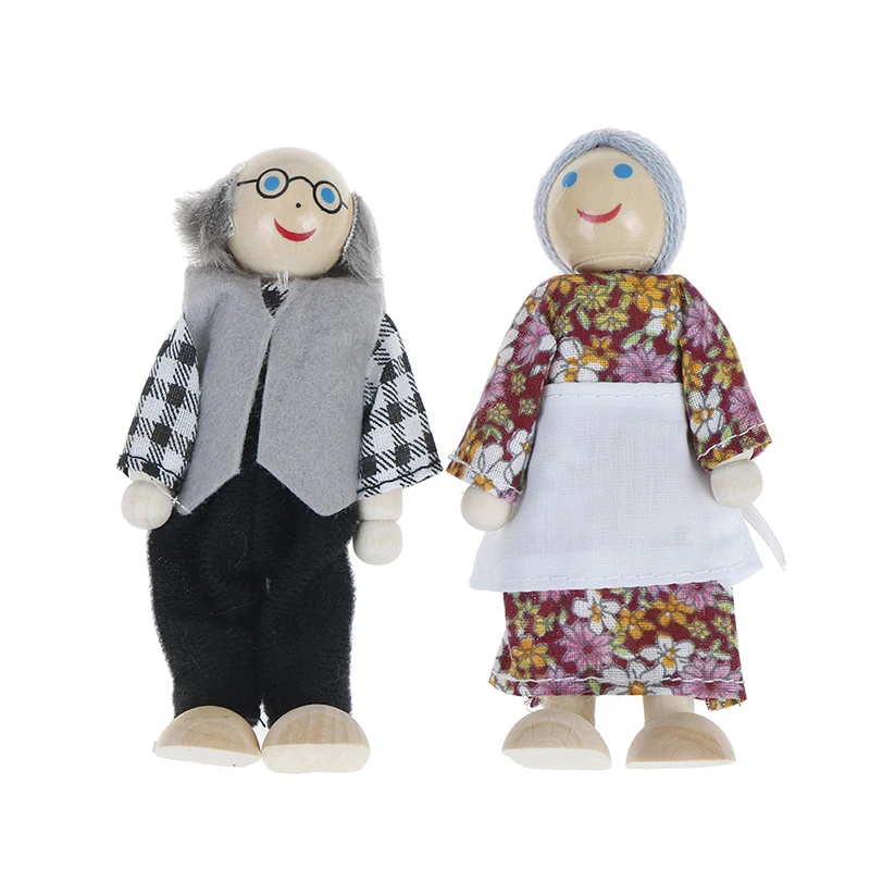 Деревянные Семейные куклы маленькие деревянные игрушки Набор фигурок одеты