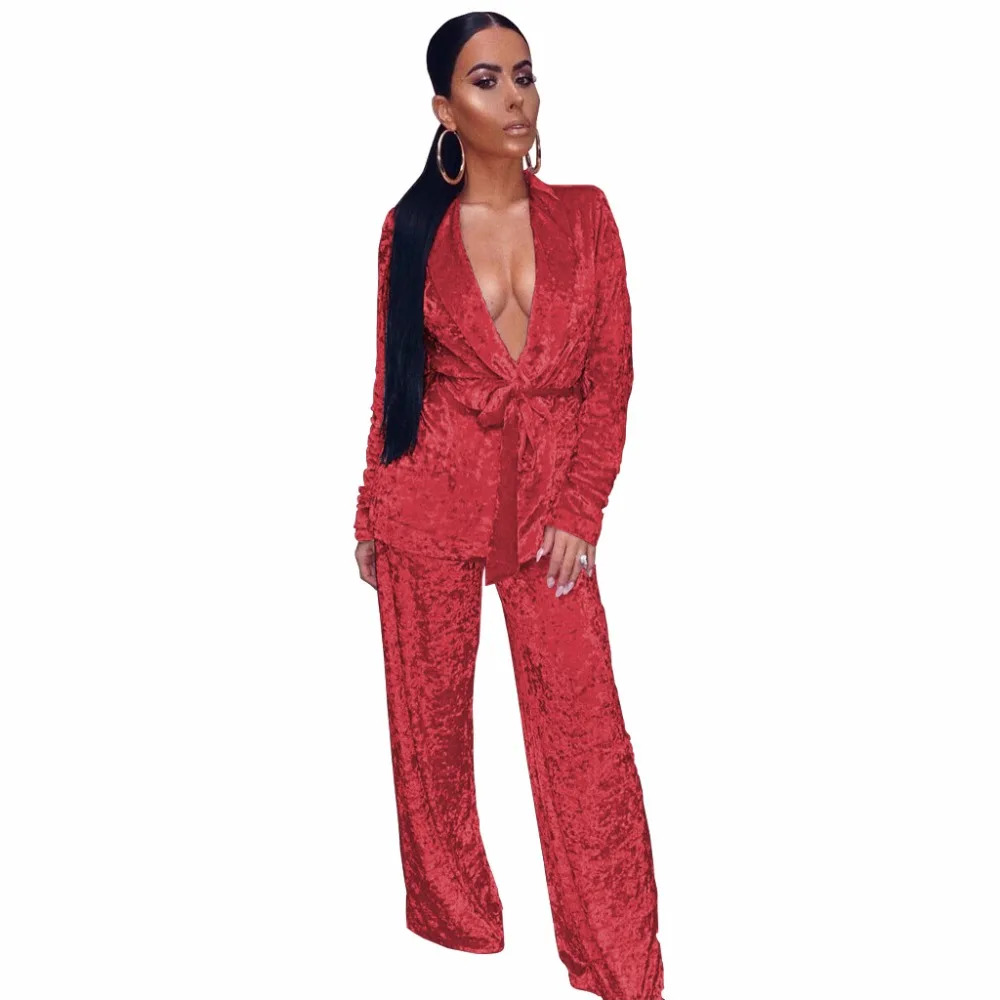 Full Sleeve V Neck Velvet Wide Leg Jumpsuit Autumn Winter Women White Red Loose Two Piece Set Rompers Plus Size Macacao Feminino
Full Sleeve V Neck Velvet Wide Leg Jumpsuit Autumn Winter Women White Red Loose Two Piece Set Rompers Plus Size Macacao Feminino
