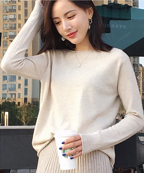 Women Cashmere Sweaters 2018 New Fashion High Quality Designer Classic Slash Neck Female Loose Laziness Slim Basic Sweaters
Women Cashmere Sweaters 2018 New Fashion High Quality Designer Classic Slash Neck Female Loose Laziness Slim Basic Sweaters