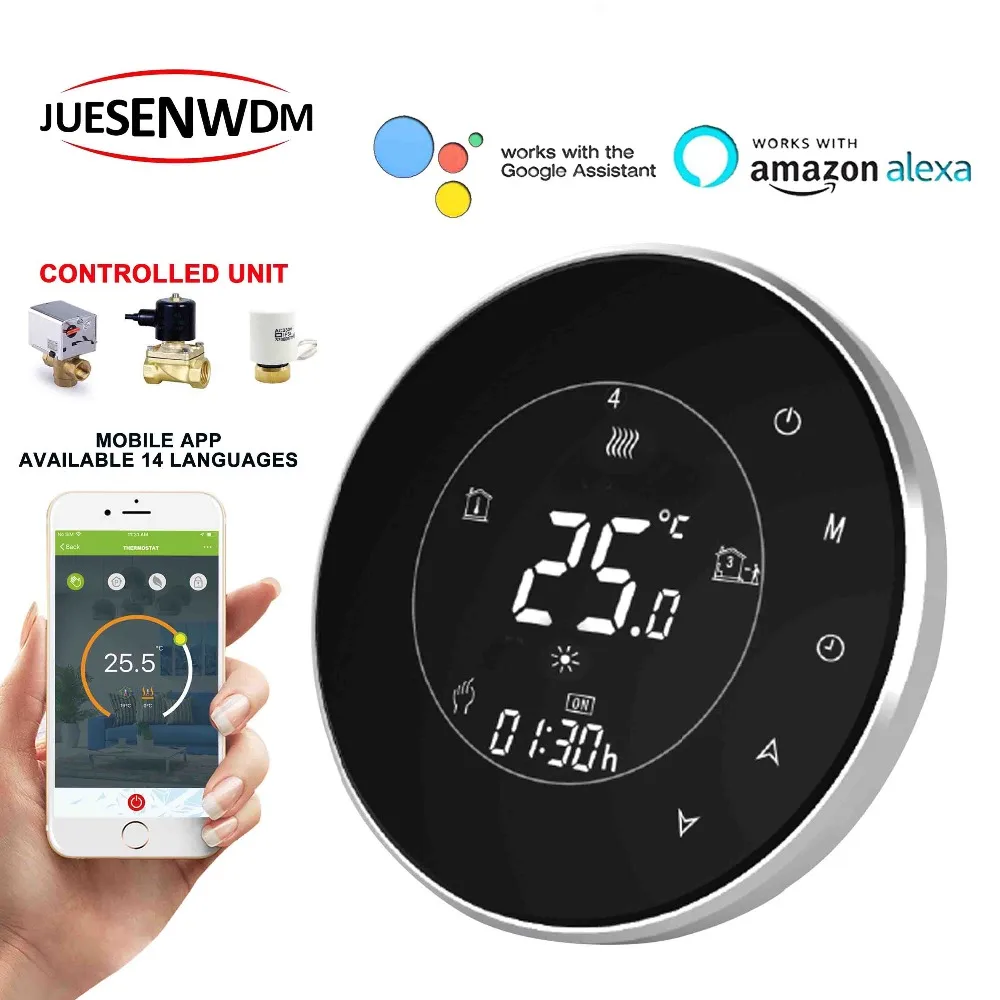 EU Round google home control Smart home WIFI NO/NC thermostatsfor floor heating 3A
EU Round google home control Smart home WIFI NO/NC thermostatsfor floor heating 3A
