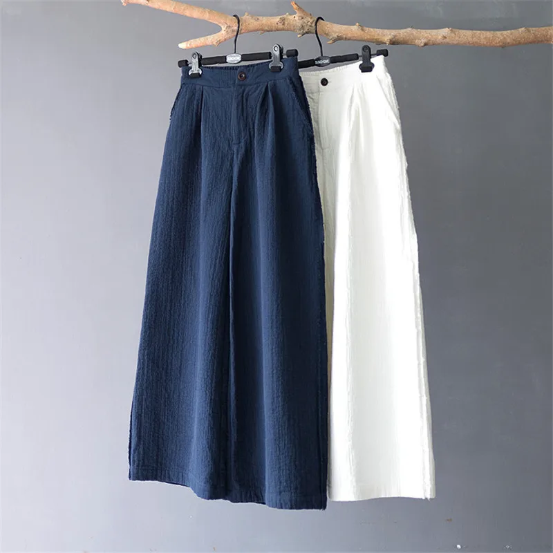 SCUWLINEN 2021 Women Linen Pants Casual Loose Thick Long Wide-leg Pant Solid Elastic Waist Trousers Full Pantalon Femme S287
SCUWLINEN 2021 Women Linen Pants Casual Loose Thick Long Wide-leg Pant Solid Elastic Waist Trousers Full Pantalon Femme S287