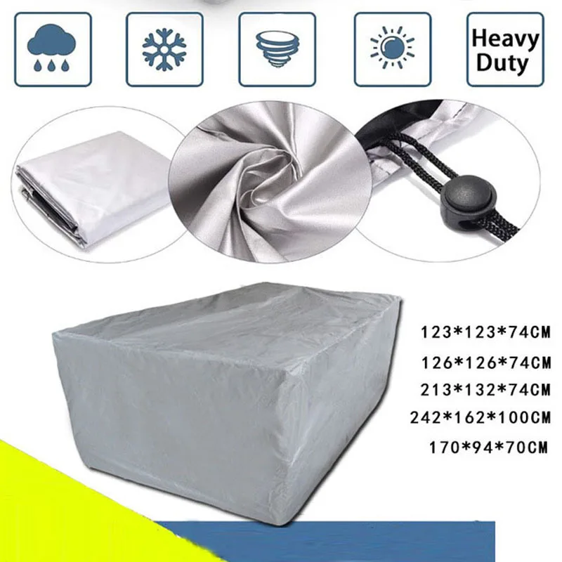 Hot Sell 8 Sizes Silver Waterproof Outdoor Patio Garden Furniture Covers Rain Snow Chair covers Sofa Table Chair Dust Proof
Hot Sell 8 Sizes Silver Waterproof Outdoor Patio Garden Furniture Covers Rain Snow Chair covers Sofa Table Chair Dust Proof